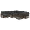 vidaXL Gartensofa-set 13 stk. Grau und Dunkelgrau Poly-Rattan