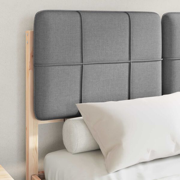 vidaXL Bettgestell mit gepolstertem Kopfteil Hellgrau 120 x 200 cm