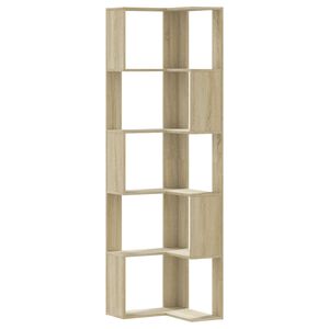 vidaXL Eck-B&uuml;cherregal 5 B&ouml;den Sonoma-Eiche 50x50x179 cm Holzwerkstoff