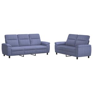 vidaXL Sofa-Set 2 pcs Jeans blau Stoff