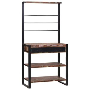 vidaXL K&uuml;chenregal Mehrfarbig und Schwarz 80 x 40 x 160 cm