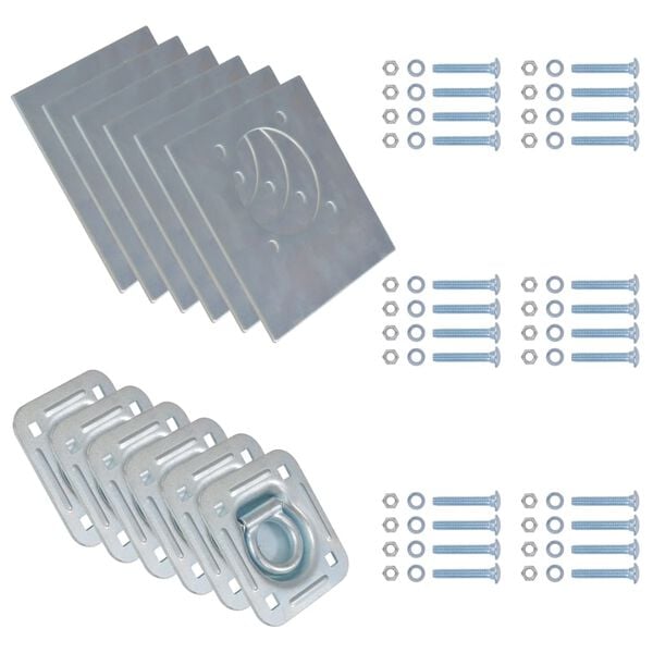 vidaXL Zurr&ouml;sen f&uuml;r Anh&auml;nger 6 Stk. Verzinkter Stahl 2000 kg