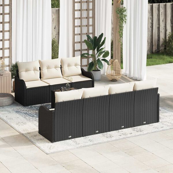 vidaXL Gartensofa-set Schwarz 55 x 55 x 37 cm Poly-Rattan