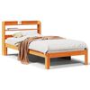 vidaXL Massivholzbett ohne Matratze Wachsbraun 75x190 cm Kiefernholz
