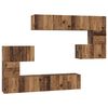 vidaXL TV-Schrankset Wandmontiert 8 pcs Altholz Holzwerkstoff