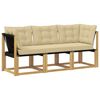 vidaXL 3 stk. Outdoor Mittel- und Ecksofa Wei&szlig;