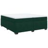 vidaXL Boxspringbett mit Matratze Dunkelgr&uuml;n 200x200 cm Samt