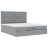 vidaXL Ottoman-Bett mit Matratzen & LEDs Hellgrau 200x200 cm Stoff