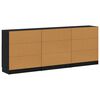 vidaXL Sideboard 3 pcs Schwarz Eichen-Optik 181 x 30 x 70 cm