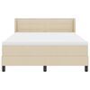 vidaXL Boxspringbett mit Matratze Creme 200 x 160 cm Stoff