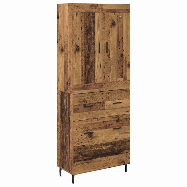vidaXL Highboard mit Schubladen 2 pcs Altholz Holzwerkstoff