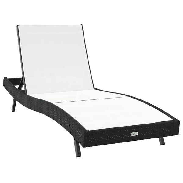 vidaXL Liegestuhl 1-Person Schwarz und Weiß 70 x 197 x 82 cm