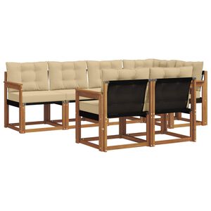 vidaXL Outdoor-Sofagarnitur mit Kissen 7 pcs Natur und Beige