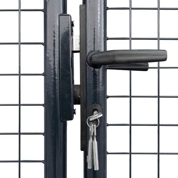 vidaXL Maschen-Gartentor verzinkter Stahl 400 x 150 cm Grau
