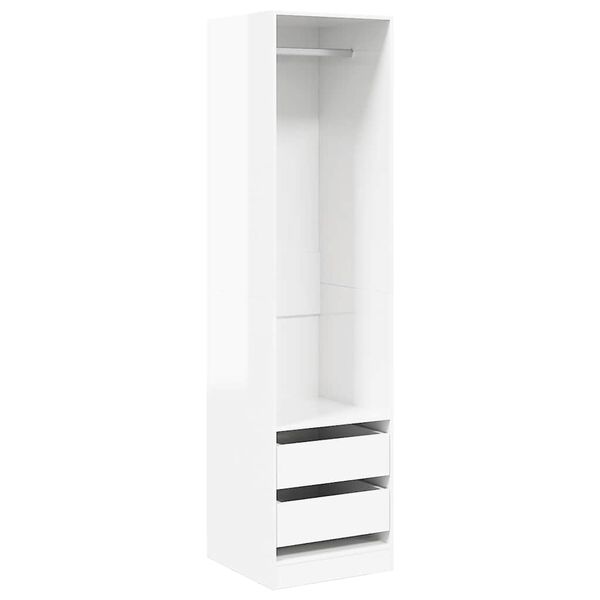 vidaXL Kleiderschrank mit Schubladen Hochglanz-Wei&szlig; 50x50x200 cm