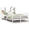 vidaXL Massivholzbett mit Regal ohne Matratze Wei&szlig; 140x190 cm Kiefer