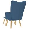 vidaXL Relaxsessel mit Hocker Blau Stoff
