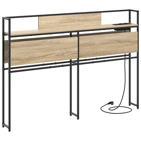 vidaXL Stauraum-Kopfteil mit Regal Sonoma-Eiche 120 cm Holzwerkstoff