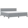 vidaXL Boxspringbett mit Matratze Hellgrau 200 x 200 cm Stoff