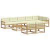 vidaXL Outdoor-Sofagarnitur 9 stk. Wei&szlig; und Creme Polyester