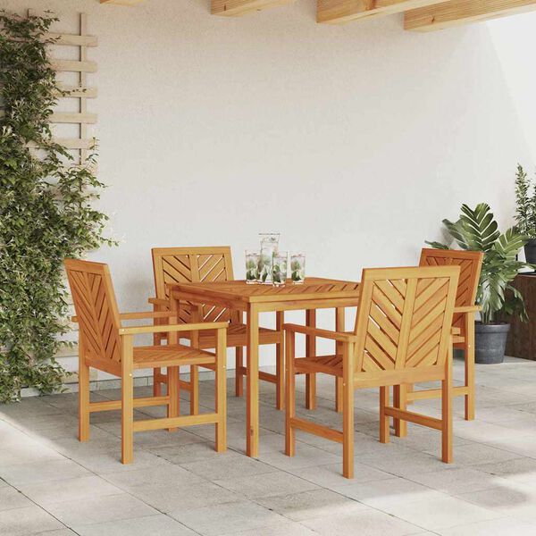 vidaXL Garten Essgruppe 5 pcs Braun Akazie Massivholz