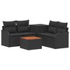 vidaXL Sofa Set 6 stk. Schwarz Polyrattan und Stahl