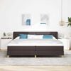 vidaXL Boxspringbett mit Matratze Dunkelbraun 200 x 200 cm Stoff