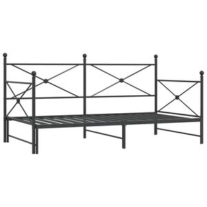 vidaXL Tagesbett Ausziehbar ohne Matratze Schwarz 100x200 cm Stahl