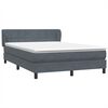 vidaXL Boxspringbett mit Matratze Dunkelgrau 140x220 cm Samt