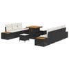 vidaXL Gartensofa-set 10 stk. 9-Sitzanzahl Schwarz und Creme