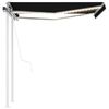 vidaXL Markise Automatisch mit LED & Windsensor 3x2,5 cm Anthrazit
