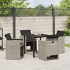 vidaXL Garten Essgruppe mit Kissen 5 pcs Hellgrau Poly-Rattan