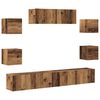 vidaXL 7-tlg. TV-Schrank-Set Wandmontage Altholz-Optik Holzwerkstoff