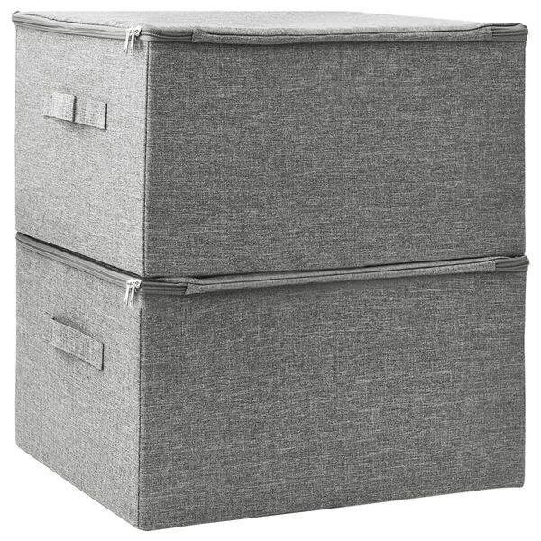 vidaXL Aufbewahrungsboxen 2 Stk. Stoff 43x34x23 cm Grau