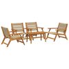 vidaXL Gartenstühle mit Tisch 5 pcs Beige Massivholz Akazie