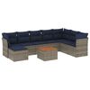 vidaXL 9-teiliges Gartensofa-Set mit Kissen, grau, Polyrattan