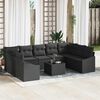 vidaXL Garten-Sofa-Set 10 pcs Schwarz Poly Rattan