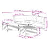 vidaXL 5-tlg. Garten-Lounge-Set mit Kissen Massivholz Kiefer