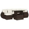 vidaXL 7-tlg. Garten-Sofagarnitur mit Kissen Braun Poly Rattan