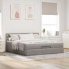 vidaXL Ottomane Bett mit Matratze & LEDs Taupe 180x200 cm Stoff