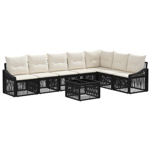 vidaXL Gartensofa-set 8 pcs Schwarz Poly-Rattan