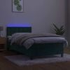 vidaXL Boxspringbett mit Matratze & LED Dunkelgr&uuml;n 80x200 cm Samt