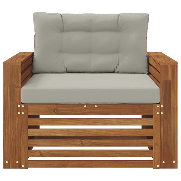 vidaXL Outdoor-Sofagarnitur Massives Akazienholz und Polyester Natur