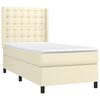 vidaXL Boxspringbett mit Matratze & LED Creme 100x200 cm Kunstleder
