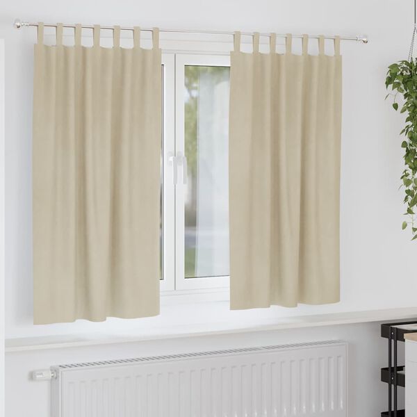 vidaXL Verdunkelungsvorh&auml;nge 2 pcs Creme 140 x 175 cm Samt