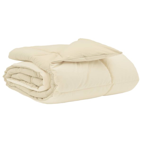 vidaXL Sommerdecke Gepolstert Creme 140 x 200 cm Mikrofaser