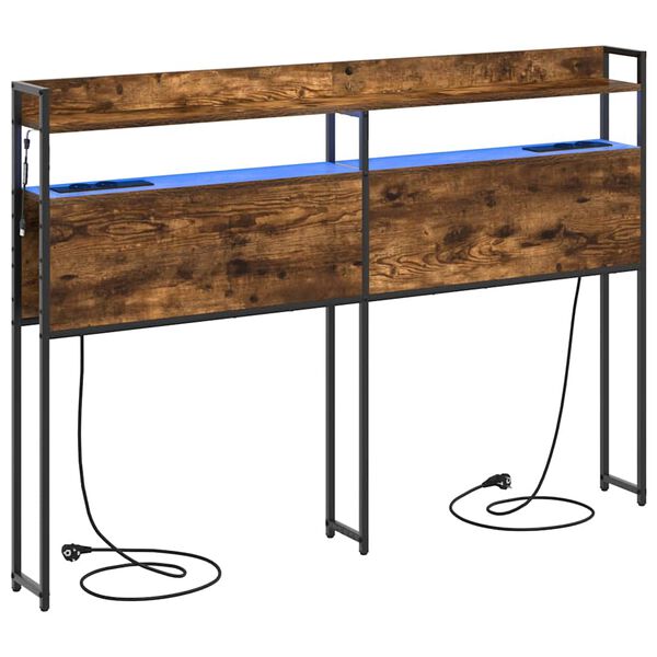 vidaXL Aufbewahrungskopfteil R&auml;uchereiche 160 cm Holzwerkstoff