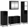 vidaXL Badezimmerm&ouml;bel-Set 4 pcs Schwarz Eichen-Optik Holzwerkstoff