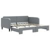 vidaXL Tagesbett Ausziehbar Hellgrau 90x190 cm Stoff