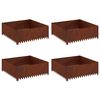 vidaXL Raseneinfassung 4 Stk. 100 x 100 x 35 cm Stahl Rostig